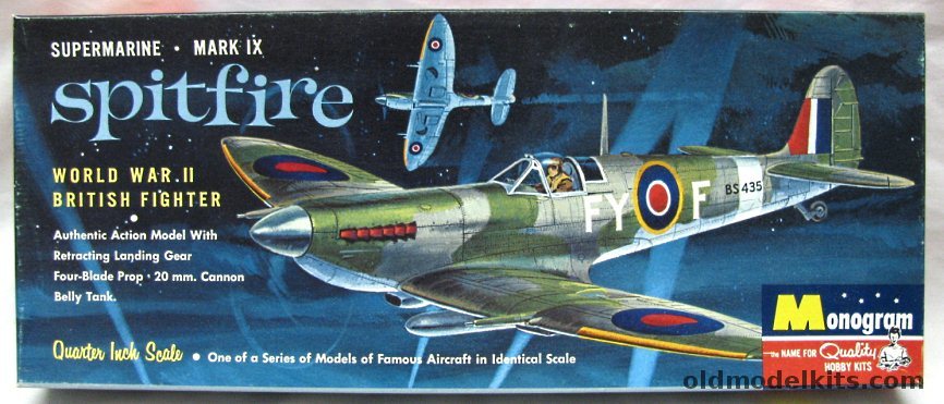 Monogram 1/48 Supermarine Mk IX Spitfire - Four Star Issue, PA79-98 plastic model kit